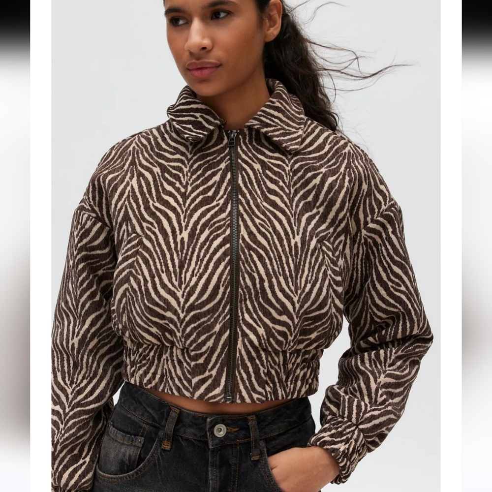 New! || KIMCHI BLUE || Urban Outfitter jacket,  brown/cream animal print, sz S